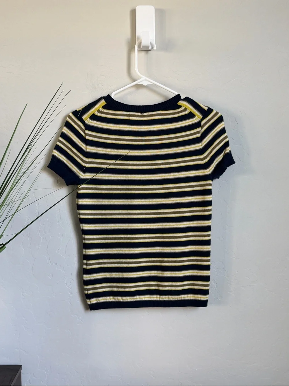 J.Crew 100% Merino Wool Striped Short Sleeve Sweater XS